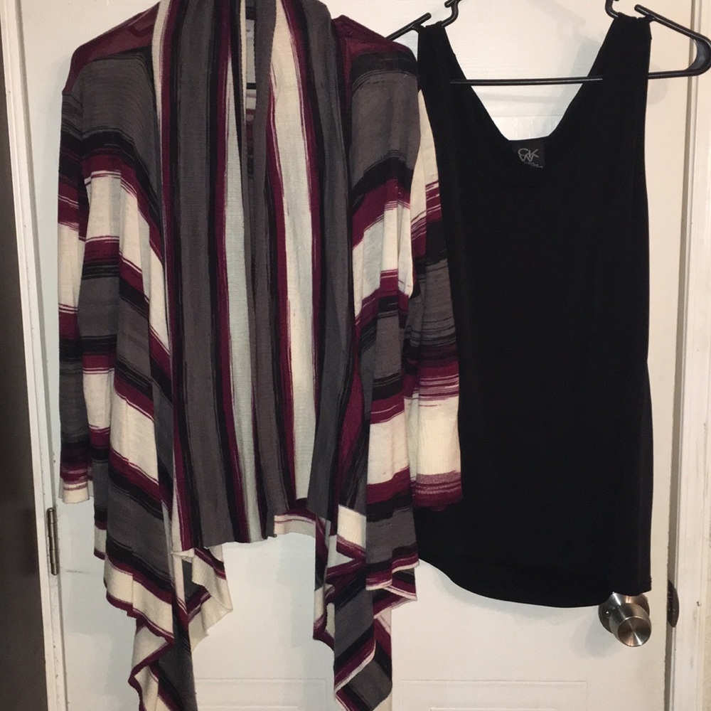 Sweater shrug & black tank - Picture 5 of 6
